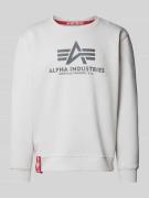 Alpha Industries Sweatshirt mit Label-Print in Hellgrau, Größe L