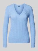 POLO RALPH LAUREN Strickpullover aus Wolle-Kaschmir-Mix mit Zopfmuster...