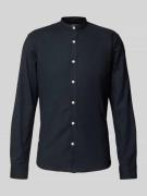 Lindbergh Slim Fit Freizeithemd mit Stehkragen Modell 'Oxford' in Blac...