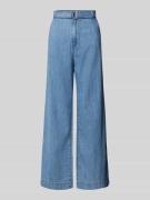 Mango Wide Leg Jeans mit Gürtel Modell 'LEA' in Jeansblau, Größe L