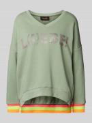 miss goodlife Oversized Sweatshirt mit V-Ausschnitt Modell 'L(I)EBE!' ...