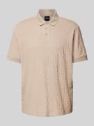 ARMANI EXCHANGE Regular Fit Poloshirt mit Strukturmuster in Beige, Grö...