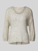 Fransa Strickpullover mit V-Ausschnitt Modell 'sissel' in Hellgrau Mel...