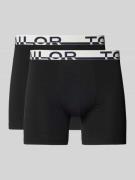 Tom Tailor Slim Fit Trunks mit Label-Schriftzug am Bund in Black, Größ...