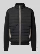 bugatti Sweatjacke mit Kontraststreifen in Black, Größe L