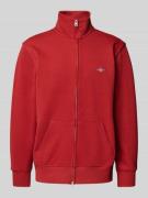 Gant Regular Fit Sweatjacke mit Label-Stitching Modell 'SGIELD' in Rot...