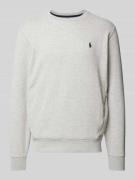 POLO RALPH LAUREN Sweatshirt mit Label-Stitching in Hellgrau, Größe L