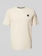 Tom Tailor Regular Fit T-Shirt mit Logo-Applikation in Offwhite, Größe...