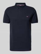 HECHTER PARIS Poloshirt mit Label-Stitching in Marine, Größe M