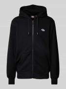 Dickies Sweatjacke mit Label-Stitching Modell 'SUMMERDALE' in Black, G...