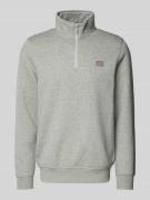 Dickies Sweatshirt mit Label-Patch Modell 'OAKPORT QUARTER' in Hellgra...