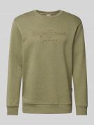 Pepe Jeans Sweatshirt mit Label-Stitching Modell 'Nouvel' in Oliv, Grö...