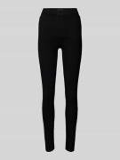 Pieces Slim Fit High-Waist-Jeans mit Label-Patch in Black, Größe M/30