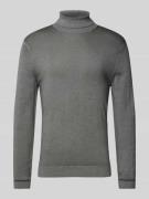 OLYMP Level Five Slim Fit Strickpullover mit Rollkragen in Stein, Größ...