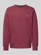 Gant Sweatshirt mit  Label-Stitching Modell 'SHIELD' in Bordeaux, Größ...