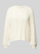 Only Strickpullover mit Rundhalsausschnitt Modell 'RUBINA' in Offwhite...