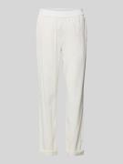 Marc Cain Regular Fit Leinenhose mit elastischem Bund in Offwhite, Grö...