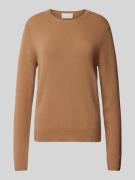 Hemisphere Kaschmirpullover mit Rundhalsausschnitt in Camel, Größe L