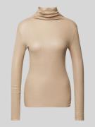 Luisa Cerano Longsleeve mit Turtleneck in Camel Melange, Größe 38