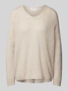 Vero Moda Kaschmirpullover mit V-Ausschnitt in Beige, Größe M