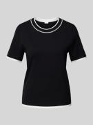 s.Oliver BLACK LABEL Regular Fit T-Shirt in Feinstrick-Optik in Black,...