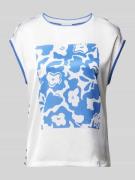 comma Casual Identity T-Shirt mit Motiv-Print in Blau, Größe 36