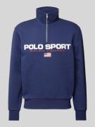 Polo Sport Sweatshirt mit Troyer-Kragen in Dunkelblau, Größe XL