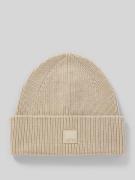 Marc O'Polo Denim Beanie mit Label-Badge in Beige, Größe One Size