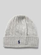 Polo Ralph Lauren Beanie mit Label-Stitching in Hellgrau, Größe 1