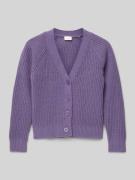 s.Oliver RED LABEL Strickjacke mit Schmetterling-Knöpfen in Purple, Gr...