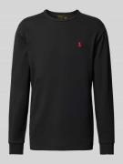 POLO RALPH LAUREN Longsleeve mit Logo-Stitching in Black, Größe L