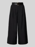 ZABAIONE Wide Leg Stoffhose mit Gürtel in Black, Größe M