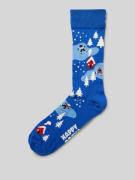 Happy Socks Socken mit Motiv-Stitching Modell 'Winter Night' in Blau, ...