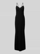 TROYDEN COLLECTION Abendkleid mit V-Ausschnitt in Black, Größe 34