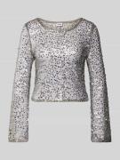 Noisy May Slim Fit Bluse mit Paillettenbesatz Modell 'PAILA' in Silber...