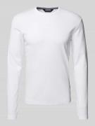 Lindbergh Slim Fit Longsleeve mit geripptem Rundhalsausschnitt in Offw...