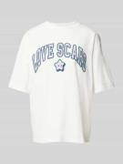 LOVE SCARS T-Shirt mit Label-Print in Offwhite, Größe L