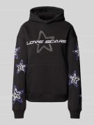 LOVE SCARS Hoodie mit Label-Print in Black, Größe L