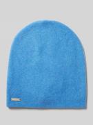 Seeberger Beanie aus reinem Kaschmir mit Label-Detail in Blau, Größe 1