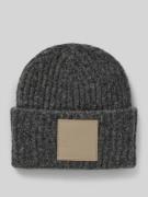 MaxMara Leisure Beanie mit Label-Patch Modell 'BASTIA' in Anthrazit, G...