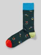 DillySocks Socken mit Motiv-Stitching Modell 'Ski Free' in Marine, Grö...