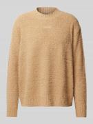 Hugo Blue Strickpullover mit Label-Stitching Modell 'Sanou' in Beige, ...