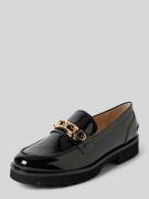 Högl Loafers aus Leder mit Applikation in Black, Größe 39