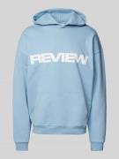 REVIEW Hoodie mit Kapuze in Rauchblau, Größe S