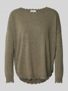 Kujten Strickpullover im Destroyed-Look Modell 'MELA' in Khaki Melange...