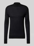 Christian Berg Men Strickpullover mit Turtleneck in Black, Größe L