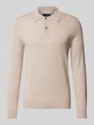 Christian Berg Men Slim Fit Strickpullover mit Polokragen in Sand Mela...