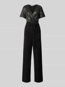 Christian Berg Cocktail Jumpsuit mit Bindegürtel in Black, Größe 38