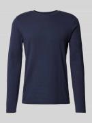 MCNEAL Longsleeve mit geripptem Rundhalsausschnitt in Dunkelblau Melan...