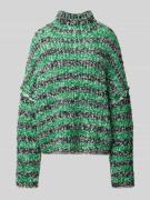 JAKE*S STUDIO WOMAN Relaxed Fit Strickpullover mit Stehkragen in Gruen...